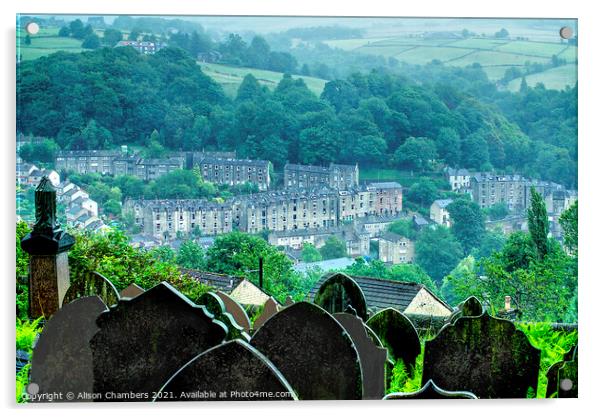 Hebden Bridge From Above  Acrylic by Alison Chambers