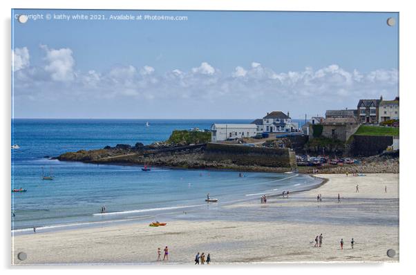  stunning beauty of Coverack, a Cornish Seaside Acrylic by kathy white