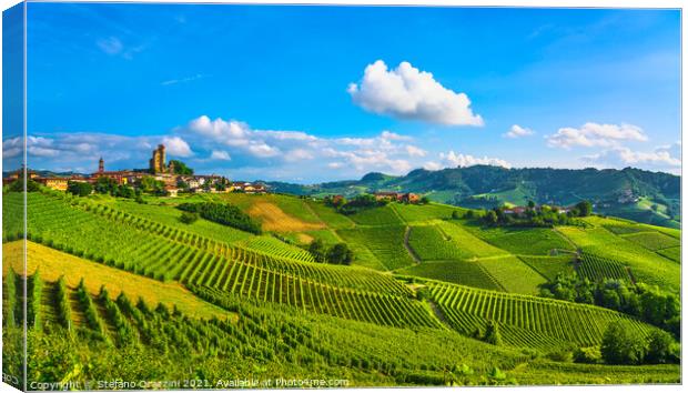 Langhe vineyards panorama, Serralunga d'Alba Canvas Print by Stefano Orazzini