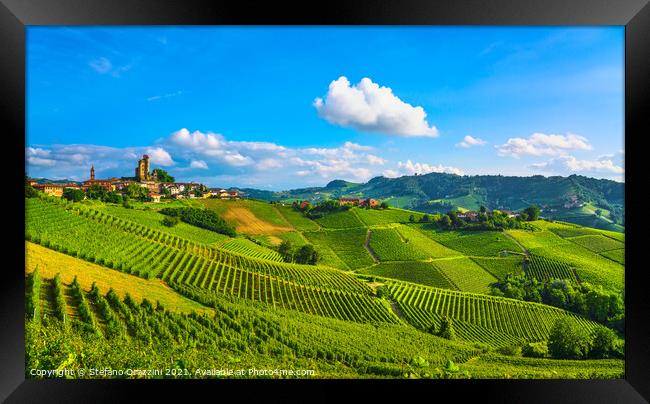 Langhe vineyards panorama, Serralunga d'Alba Framed Print by Stefano Orazzini