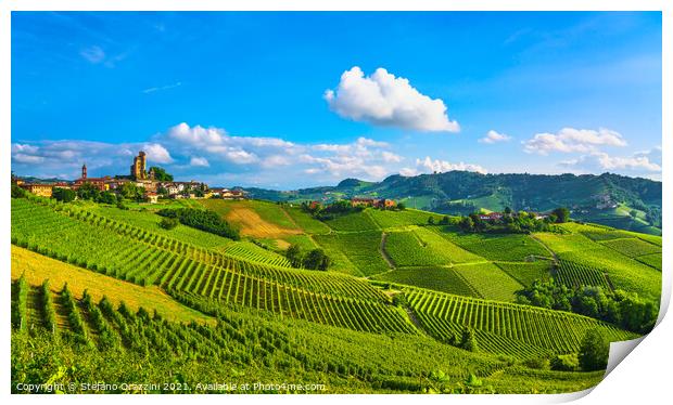 Langhe vineyards panorama, Serralunga d'Alba Print by Stefano Orazzini