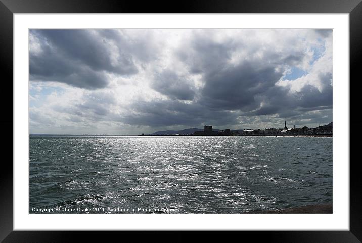 Turbulent Skies, Carrickfergus Castle Framed Mounted Print by Claire Clarke