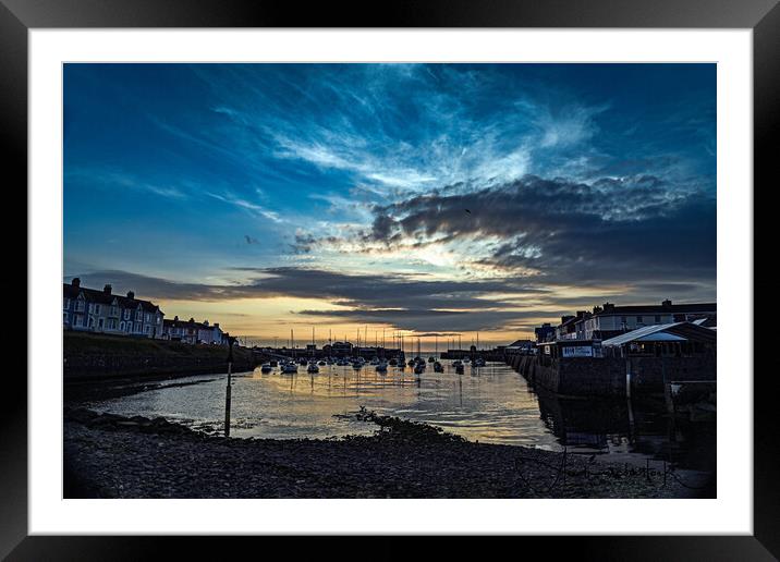 aberaeron sunset  Framed Mounted Print by Andrew chittock