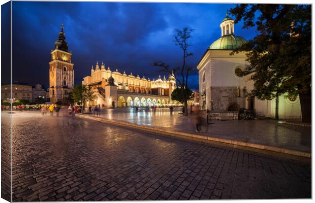 Old Town in City of Krakow by Night Canvas Print by Artur Bogacki