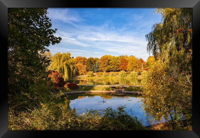 Moczydlo Park in City of Warsaw Framed Print by Artur Bogacki