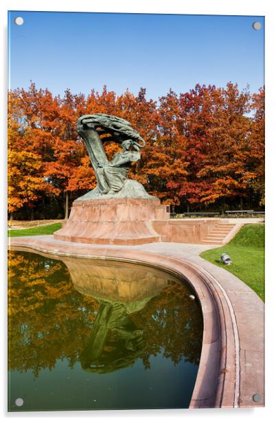 Chopin Monument in Warsaw Acrylic by Artur Bogacki