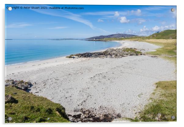 Prince's Beach is located on the west side of the Isle of Eriska Acrylic by Peter Stuart