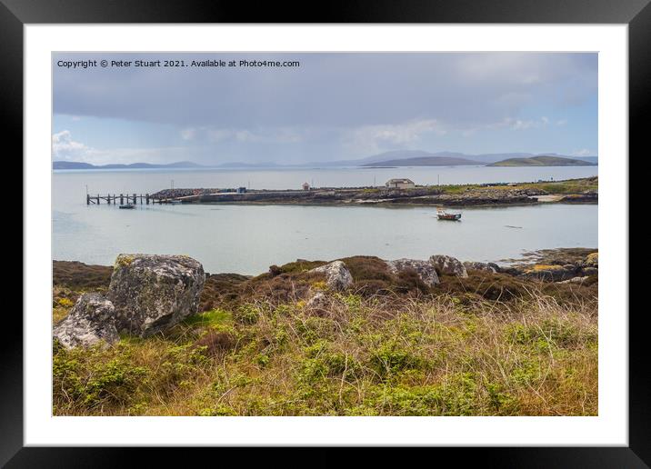Prince's Beach is located on the west side of the Isle of Eriska Framed Mounted Print by Peter Stuart