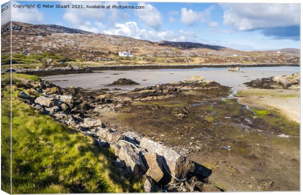 Eriskay is an island in the Outer Hebrides and is located betwee Canvas Print by Peter Stuart