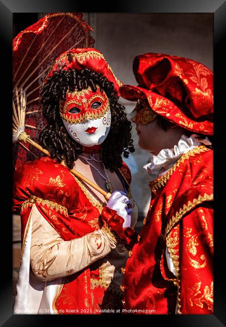 Colourful Venice Costumes Framed Print by Steve de Roeck