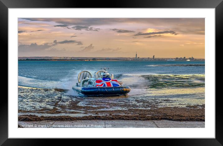 Solent Flyer Sunrise Touchdown Framed Mounted Print by Wight Landscapes