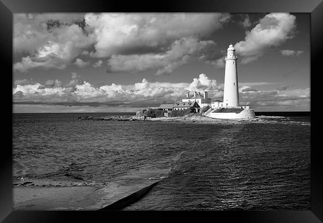 St Mary's black and white Framed Print by Michael Oakes