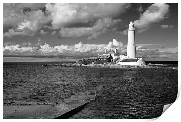 St Mary's black and white Print by Michael Oakes