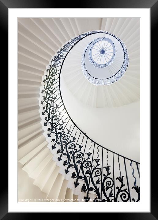 Tulip spiral stairs at Queen Anne's house Greenwich Framed Mounted Print by Paul Praeger