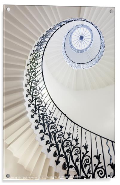 Tulip spiral stairs at Queen Anne's house Greenwich Acrylic by Paul Praeger