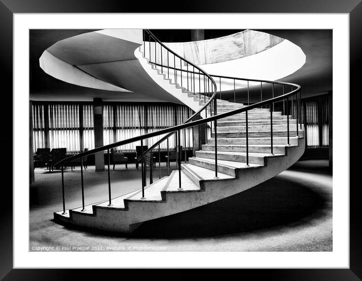 Spiral stairs in the Architectural Museum - Istanbul  Framed Mounted Print by Paul Praeger