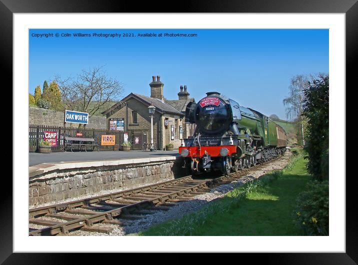 The Flying Scotsman At Oakworth Station 2 Framed Mounted Print by Colin Williams Photography