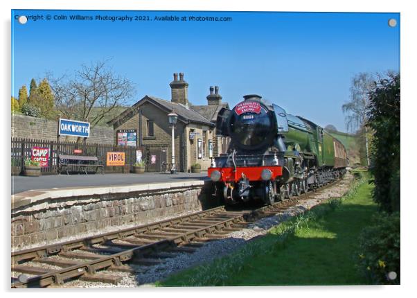 The Flying Scotsman At Oakworth Station 2 Acrylic by Colin Williams Photography