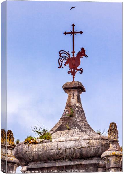 Rooster Cross Tower Igreja do Carmo Church Coimbra Portugal Canvas Print by William Perry