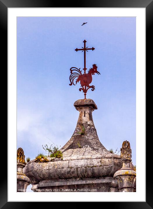Rooster Cross Tower Igreja do Carmo Church Coimbra Portugal Framed Mounted Print by William Perry