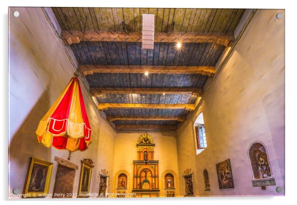 Basilica Altar Mission San Diego de Alcala California  Acrylic by William Perry