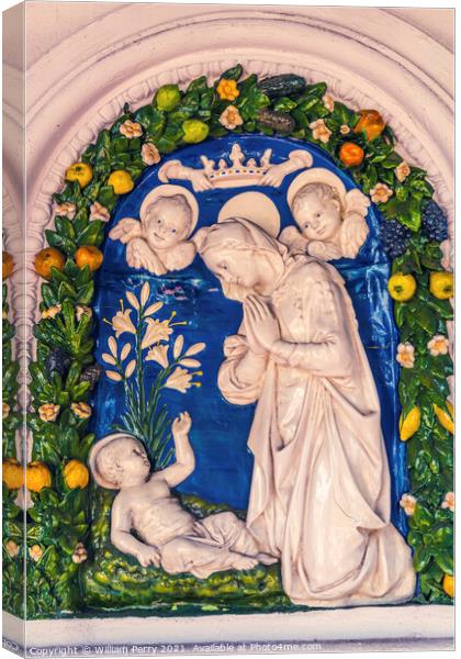 Nativity Statue Mission San Diego de Alcala California  Canvas Print by William Perry
