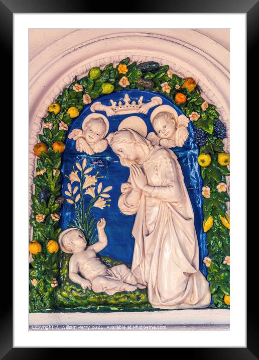 Nativity Statue Mission San Diego de Alcala California  Framed Mounted Print by William Perry