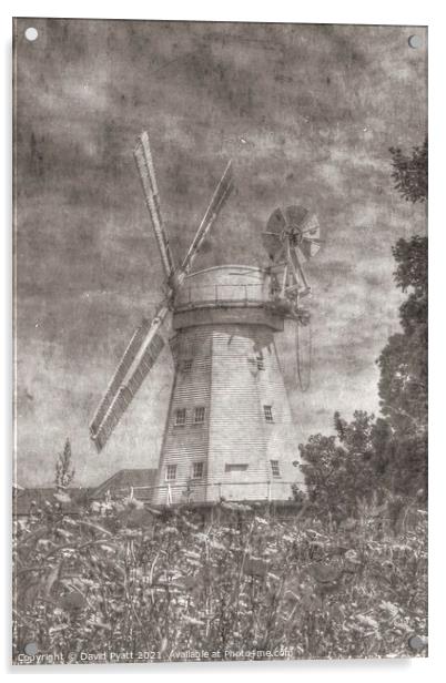 Windmill Of Yesteryear  Acrylic by David Pyatt