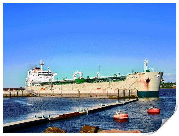Large ocean going freighter Print by Stephanie Moore