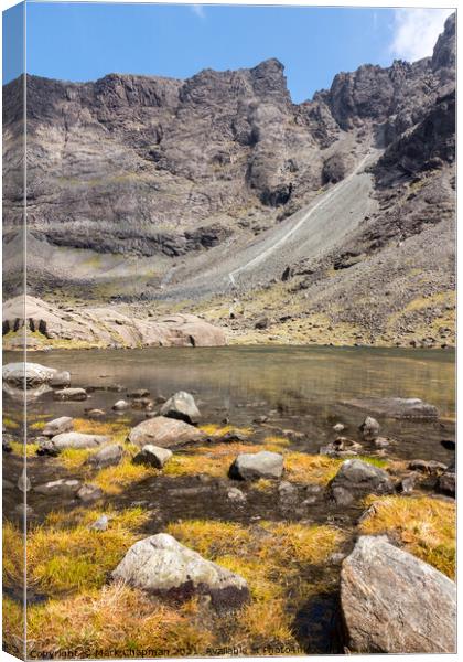 Coire Lagan and Great Stone Chute in the Black Cuillin Mountains, Skye Canvas Print by Photimageon UK