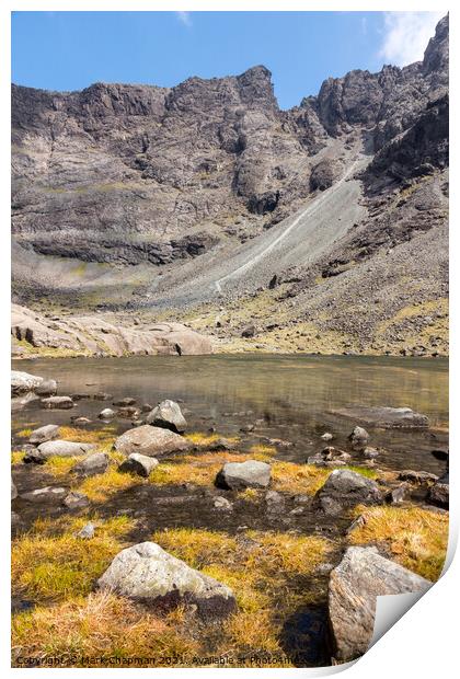 Coire Lagan and Great Stone Chute in the Black Cuillin Mountains, Skye Print by Photimageon UK