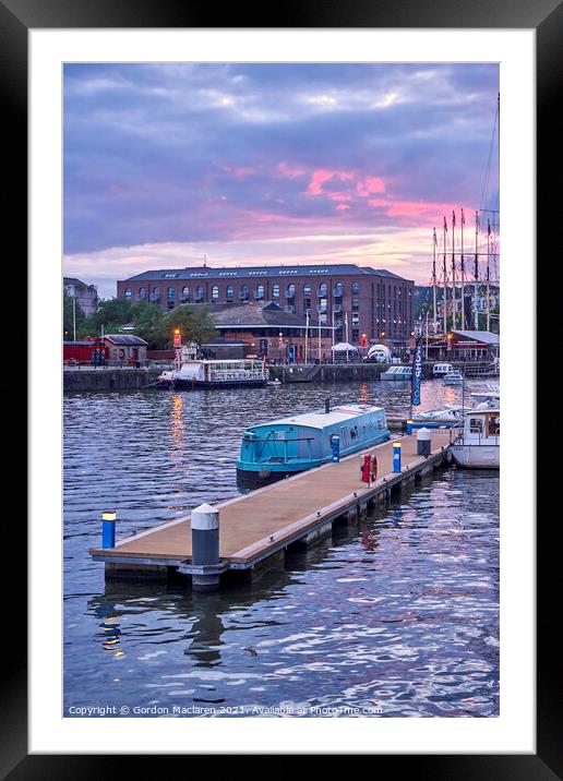 Bristol Harbour Sunset  Framed Mounted Print by Gordon Maclaren
