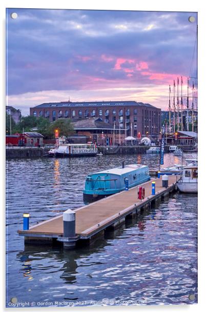 Bristol Harbour Sunset  Acrylic by Gordon Maclaren