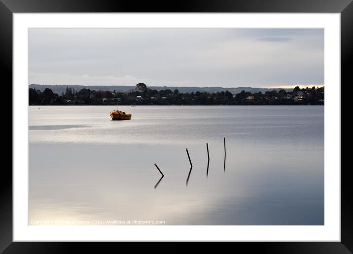 Lake Rotorua Twilight Framed Mounted Print by Errol D'Souza
