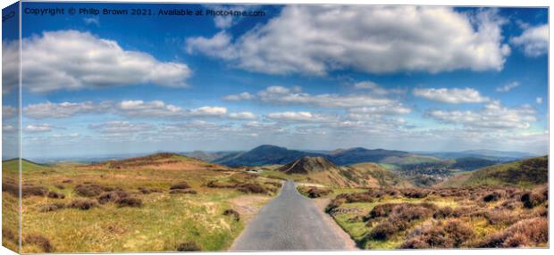 The Long Mynd looking towards Church Stretton Canvas Print by Philip Brown