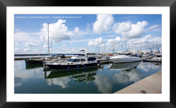 Boats at Poole Quay Framed Mounted Print by Derek Daniel