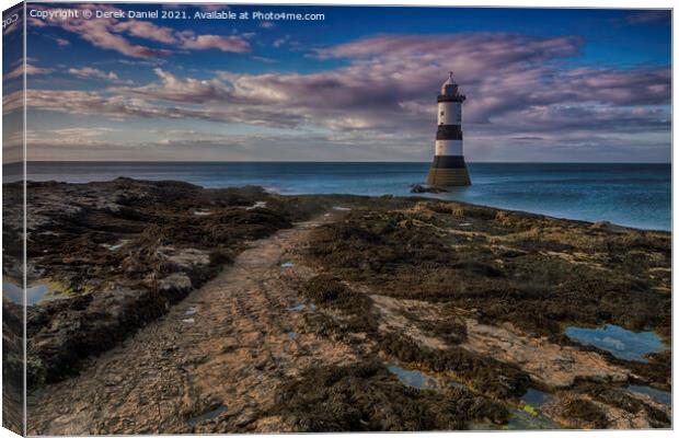 Sunset at Trwyn Du Lighthouse, Penmon, Anglesey  Canvas Print by Derek Daniel