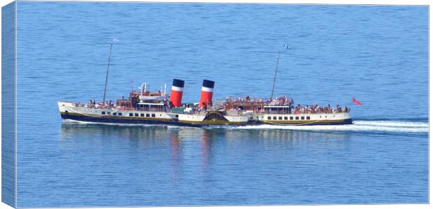 PS Waverley on a Clyde cruise from Largs. Canvas Print by Allan Durward Photography