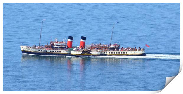 PS Waverley on a Clyde cruise from Largs. Print by Allan Durward Photography