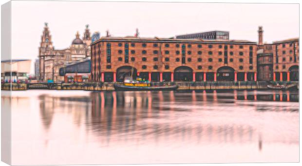Albert Dock panorama (colour) Canvas Print by Jason Wells