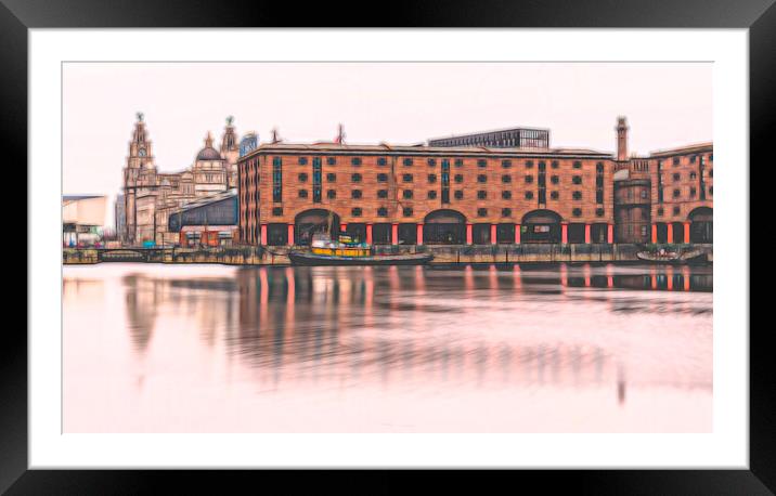 Albert Dock panorama (colour) Framed Mounted Print by Jason Wells
