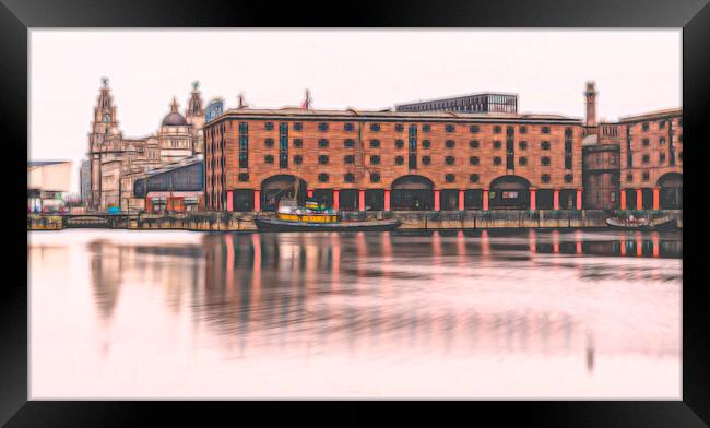 Albert Dock panorama (colour) Framed Print by Jason Wells