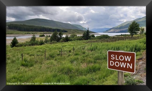 Slow Down (Loch Ericht) Framed Print by Lee Osborne