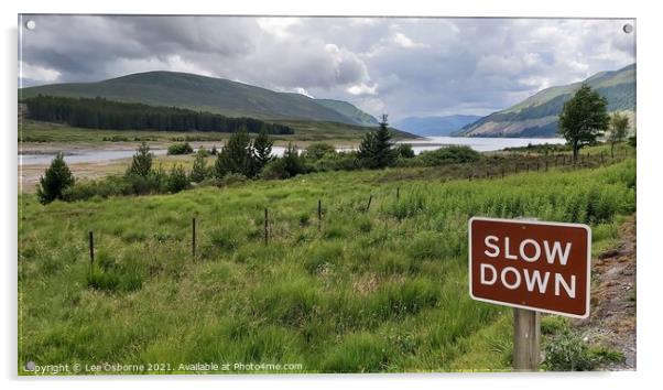 Slow Down (Loch Ericht) Acrylic by Lee Osborne