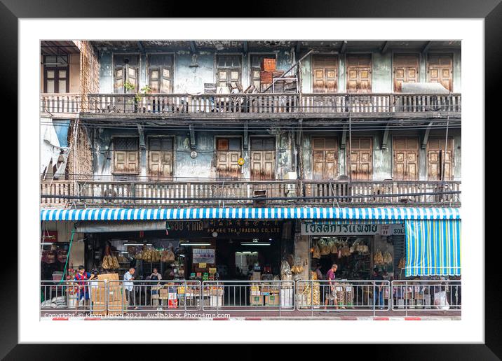 A typical building in Chinatown  Framed Mounted Print by Kevin Hellon