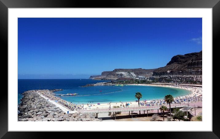 Playa Amadores Gran Canaria  Framed Mounted Print by Les Schofield