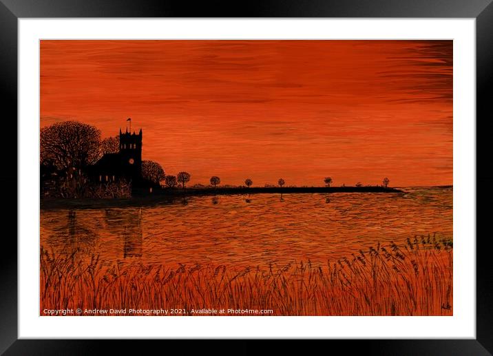 Sunset At Wiggenhall,St Germans, Norfolk UK  Framed Mounted Print by Andrew David Photography 