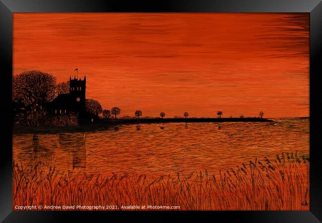 Sunset At Wiggenhall,St Germans, Norfolk UK  Framed Print by Andrew David Photography 