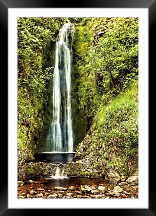 Glenevin waterfall, Donegal, Ireland Framed Mounted Print by jim Hamilton