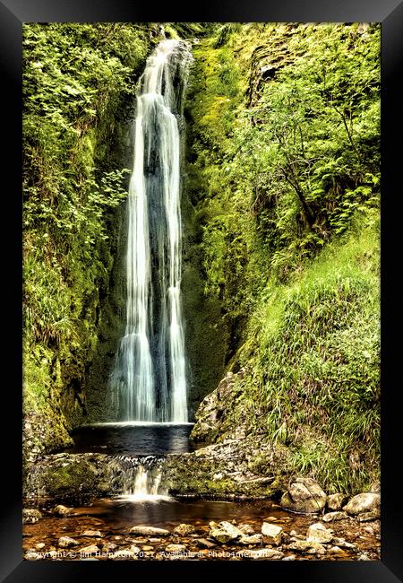 Glenevin waterfall, Donegal, Ireland Framed Print by jim Hamilton